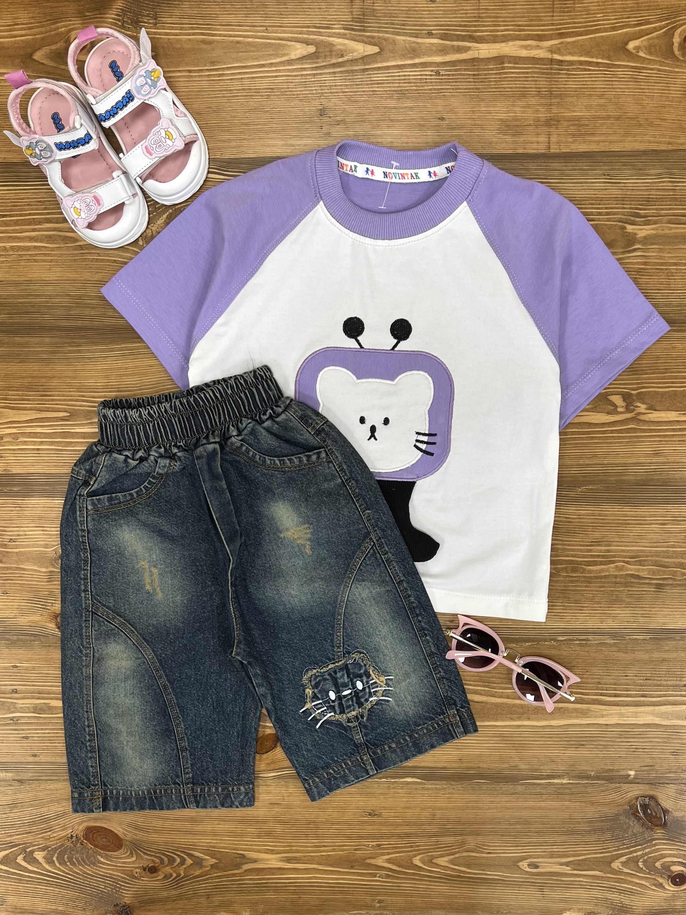 تیشرت شلوارک گربه 619